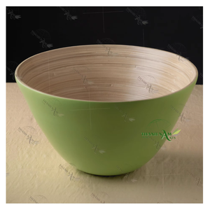 Tazones Desechables de Bambú Ecológicos Personalizados (D25xH12cm >10L) para Fiestas, Hechos en Nam Dinh - Product Image 1