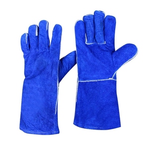 Premium Cowhide Split Leather Welding <b>Gloves</b> <b>Long</b> Sleeve Hand Protection for Welders Anti Smash Safety Feature - Product Image 1