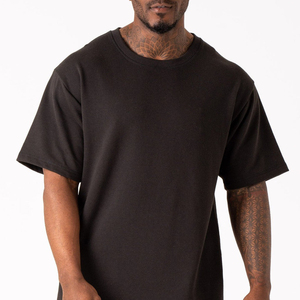 High Quality 100% Cotton Oversized Drop Shoulder T-Shirt for Men Custom Heavy <b>Weight</b> Boxy Fit with <b>Blank</b> Front Design Breathable - Product Image 3
