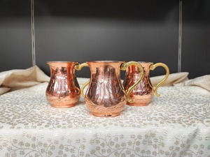 Vintage Copper Pitcher With Gold Handle Metal Water <b>Jug</b> For <b>Drinks</b> Party Use Durable Design - Product Image 2