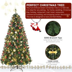 10ft Automatic PVC Material Christmas Tree Structure 1200 Warm Colorful <b>Lights</b> 10 Modes Remote Control 5090 <b>Branches</b> with Chri - Product Image 2