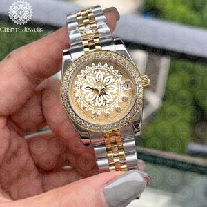 Reloj de Lujo Charm_Jewells de Acero Inoxidable con Caja Redonda de 36 mm, Cuarzo Analógico, Bisel con Diamantes, Moda Femenina - Product Image 4