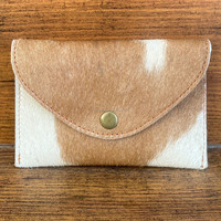 Dompet koin kulit sapi asli, dompet saku depan ramping casing kartu Barat untuk wanita, kartu kredit/tempat uang tunai, kantong amplop