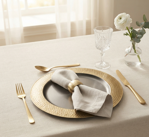 Assiettes en métal avec bordure dorée de couleur personnalisée, assiettes de présentation pour la maison, les cafés et les cantines à bas prix - Product Image 1