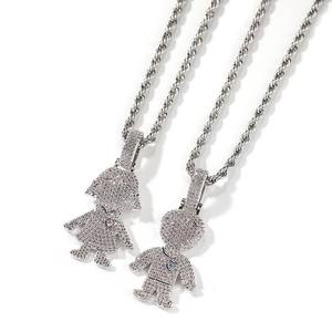 Cartoon Character Pendant With Moissanite Hip Hop Iced Out Figure Pendant Necklace Diamond Micro Pave Crystal Pendant - Product Image 3