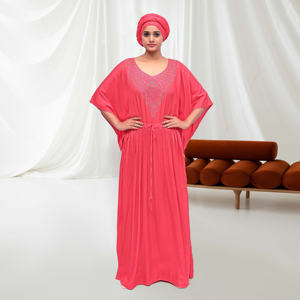 Caftán Maxi de Rayón con Diseño de Diamantes, Vestido Holgado y Modesto, Estilo Islámico Árabe de Dubái, Elegante para Mujer, Ideal para la Noche, Eid, Oración o Descanso - Product Image 4