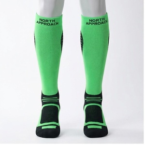 North Approach <b>Knee</b> <b>High</b> Running <b>Socks</b> Green Breathable Spandex Polyester Adult Summer Sports <b>Socks</b> - Product Image 1