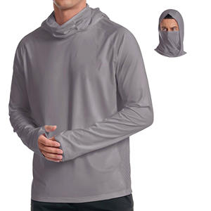 Hoodies de pêche pour hommes, protection solaire, chemises de pêche à manches longues, 100% polyester, séchage rapide, avec protection pour le visage, hoodie de pêche pour hommes - Product Image 1