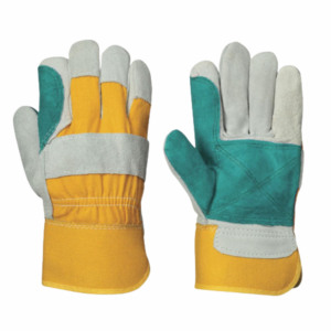 Gants de travail de sécurité industriels en cuir de vachette renforcé, avec dos en coton perforé, pour la protection des mains des ouvriers - Product Image 2