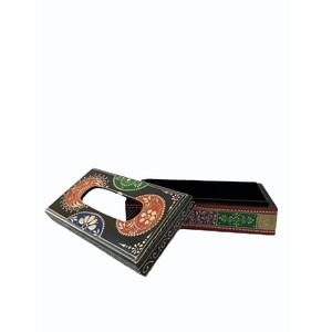 ที่ใส่กระดาษทิชชูไม้กระถินณรงค์ลายดอกไม้หลากสี วาดด้วยมือ - ขายส่ง - Product Image 2