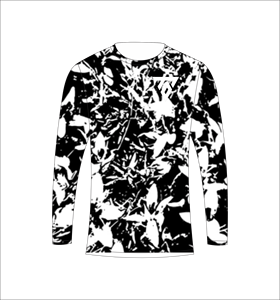 เสื้อยืดแขนยาวลายพรางขาวดำลายดอกไม้สำหรับผู้ชาย เสื้อยืดคอกลมลายออร์แกนิค เสื้อลำลองแนวสตรีทแวร์ เสื้อสำหรับออกกำลังกาย - Product Image 2