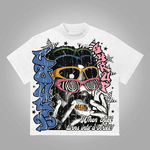 เสื้อยืดพิมพ์ลายกราฟิกขนาดใหญ่แบบกำหนดเอง ยูนิเซ็กซ์ ผ้าฝ้ายออร์แกนิค 100% เนื้อผ้าหนา 250GSM เสื้อยืดสตรีทแวร์สุดเทรนด์สำหรับฤดูร้อน - Product Image 2