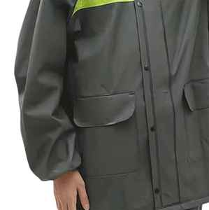 Traje Impermeable para Hombre, Chaqueta con Capucha y Pantalones, con Franjas Reflectantes, para Senderismo, Camping y Actividades al Aire Libre, Estilo Industrial - Product Image 5