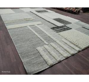 Juego de alfombras de lana anudadas a mano, multicolor, artesanales, para el hogar, alfombra de lana de pelo cortado para dormitorio, alfombra elegante de colores. - Product Image 1