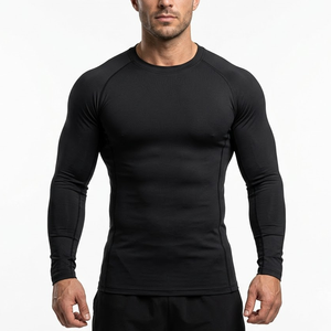 เสื้อออกกำลังกายผู้ชายแขนยาว ผ้าสแปนเด็กซ์/โพลีเอสเตอร์ ระบายอากาศ ยืดหยุ่น แห้งเร็ว เหมาะสำหรับวิ่งและเล่นกีฬา - Product Image 1