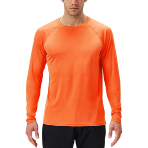 T-shirt de natation athlétique élégant pour homme à manches longues, vert sarcelle vif, protection solaire UPF 50+, séchage rapide, léger, vente en gros - Product Image 1
