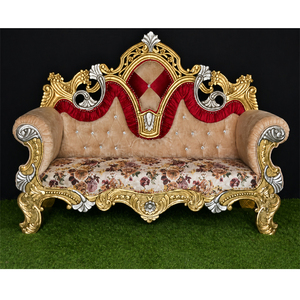 Traditional Wedding Diamond <b>Gold</b> <b>Sofa</b> Traditional Wedding Designer <b>Gold</b> <b>Sofa</b> Hindu Wedding Queen <b>Sofa</b> Set Factory Price - Product Image 1