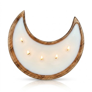 Wholesale Luxury Amethyst Crystal Infused Wooden Dough Bowl <b>Candle</b> 3-<b>Wick</b> Natural Soy Wax Aromatherapy <b>Candle</b> For Home Decor - Product Image 2