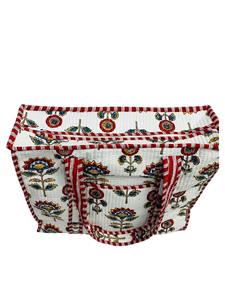 Sac à bandoulière en coton matelassé écologique à motif floral |   Sac fourre-tout de haute qualité avec fermeture éclair et passepoil contrastant |   Chef-d'œuvre artisanal fait main - Product Image 2