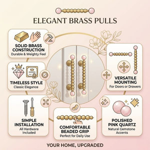Premium luxury Brass Bubble Bar Cabinet Handle with Pink Stone Ends Luxury <b>Drawer</b> <b>Pull</b> Furniture Hardware for Modern Interiors - Product Image 5