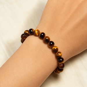 Natural Tiger Eye Bead <b>Bracelet</b> 8mm Gemstone Stone Stretch <b>Bracelet</b> Tiger Eye <b>Crystal</b> Jewelry for Men Women Wholesale - Product Image 3