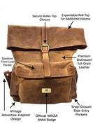 Sac à dos WRIZA en cuir véritable de haute qualité, fermeture éclair durable, sangle réglable légère, grande capacité, mini sac élégant