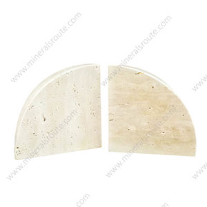 Prix d'usine – Nouveaux serre-livres de luxe en marbre travertin naturel, forme irrégulière, design gravé, robustes, idéal comme cadeau - Product Image 3