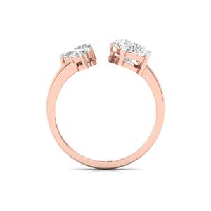 Bague de fiançailles de luxe en or plaqué 10 carats avec diamant de laboratoire CVD taille poire pour femme - Product Image 1