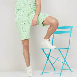 Pantalones Cortos Casuales para Hombre, Color Verde Menta, Estilo Urbano, Cintura Elástica, Ligeros, 100% Algodón, para Playa y Verano - Product Image 4