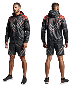 ชุดเซ็ตเสื้อแจ็คเก็ตวินด์เบรกเกอร์ลายทาง Men Velocity พร้อมกางเกงขาสั้น ชุดกีฬาสองชิ้น - Product Image 2