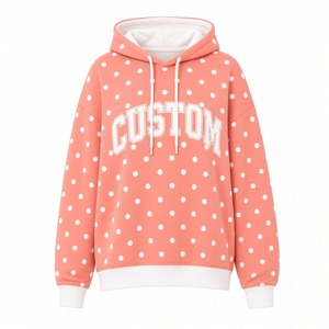 Sweat-shirt à capuche oversize pour femme, imprimé à pois, décontracté, à manches longues, coupe ample, style streetwear moderne - Product Image 1