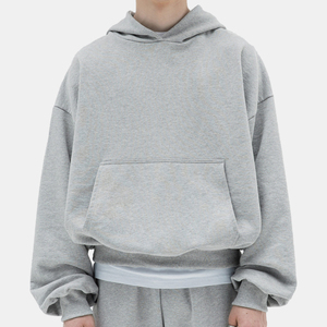 เสื้อฮู้ดดี้ผ้าฝ้ายหนานุ่ม 100% สำหรับผู้ชาย ปักโลโก้ได้ตามสั่ง ไม่มีเชือกผูก ทรงโอเวอร์ไซส์ ใส่สบาย ทรงปกติ แบบถัก - Product Image 2