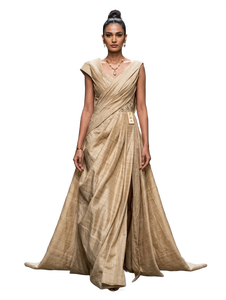 Sari de seda tradicional indio para bodas, largo hasta el suelo, corte regular para mujer, para todas las estaciones, de la India y Pakistán. - Product Image 5