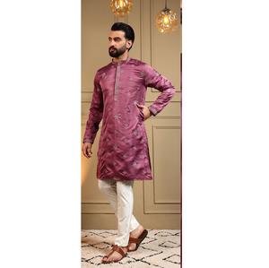 Ensemble Kurta Pyjama en Soie Banglori Traditionnelle pour Homme, Maruti Fashion Designer, Vêtement Ethnique Indien, Tenue de Mariage et de Fête, Style Classique - Product Image 1