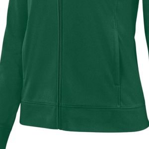 Green Women Full Zip Track <b>Jacket</b> with <b>Pink</b> Embroidered Logo Long Sleeve Athletic Casual Sports Outerwear Comfortable Fashion - Product Image 4