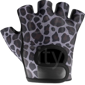 Guantes Deportivos Ajustables de Medio Dedo, de Piel Sintética, Antideslizantes, Transpirables, para Mujeres y Hombres, Negros, Sublimados, para Gimnasio, Ejercicio, Pesas - Product Image 4