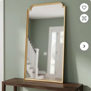 Elegant <b>Gold</b> Framed Wall <b>Mirror</b> with Arched Top for Modern Bedroom Living Room Hallway Vanity and Stylish Decorative Home Accent - Product Image 5