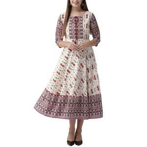 Women Printed Frock Stylish Casual Wear <b>Dress</b> Elegant Printed Pattern Soft Comfortable Fabric Fashion Frock - Product Image 1