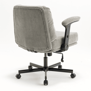 Sedia da Ufficio Regolabile con Seduta in Tessuto Confortevole, Design a Gambe Incrociate Largo, Base Girevole in Nylon - Product Image 5