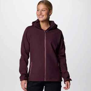 Chaqueta de Forro Polar con Capucha para Mujer, Cierre de Cremallera, Resistente al Viento, para Otoño, Color Sólido, Material de Poliéster, Chaqueta Softshell - Product Image 1