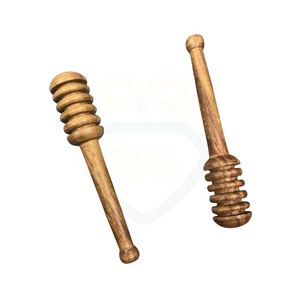 Natural Wooden Honey Dipper Sticks | Honey Drizzler Spoon, Kitchen <b>Tool</b> - Product Image 2