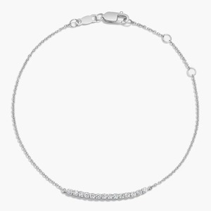 ZAWO HOUSE Lab Grown Diamond Bar <b>Bracelet</b> White Gold IGI Certified Luxury Rhodium Plated Women Minimalist Chain Fine Jewelry - Product Image 1