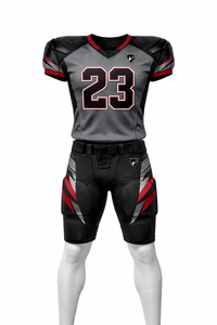 Custom American Football Uniform Set Men’s Grey Black Red Jersey & Pants Breathable Polyester Training Team Sports Wear - Product Image 3