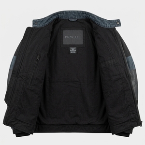 Chaqueta de Motociclista para Hombre, Estilo Vintage, Lavada, con Parches de Cuero, Protectora, para Motociclismo, Ropa de Calle, Abrigo Personalizado - Product Image 5