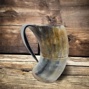 Craftshub authentique Style médiéval corne de boeuf tasse à la main écologique gobelet à bière finition brillante naturelle verres promotionnels - Product Image 1