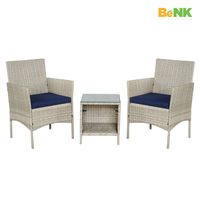 Ensemble de meubles d'extérieur en rotin pliable moderne 3 pièces pour jardin, maison, bureau, appartement, salon