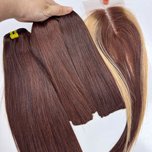 Extensiones de cabello humano vietnamita de color de marca de nacimiento recta de hueso de precio barato de calidad superior precio al por mayor de doble dibujado - Product Image 1