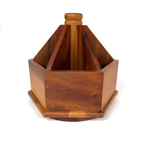 Premium Wooden Utility Caddy Organizer with Spacious Compartments for <b>Table</b> Essentials - Product Image 3
