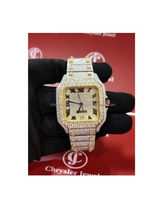 Los más vendidos Iced Out Watch Acero inoxidable Sparkling Ajuste hecho a mano Bust Down VVS Moissanite Relojes para hombres y mujeres - Product Image 1
