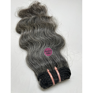 Extensions de cheveux indiens Remy ondulés noirs et gris, double trame, qualité supérieure 12A, 98g-100g - Product Image 5